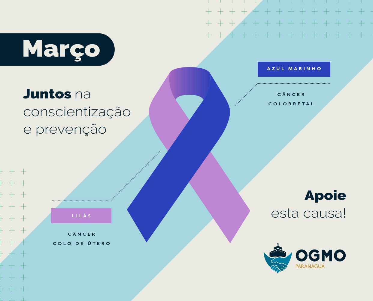 OGMO/Paranaguá apoia a campanha Março Lilás e Azul Marinho